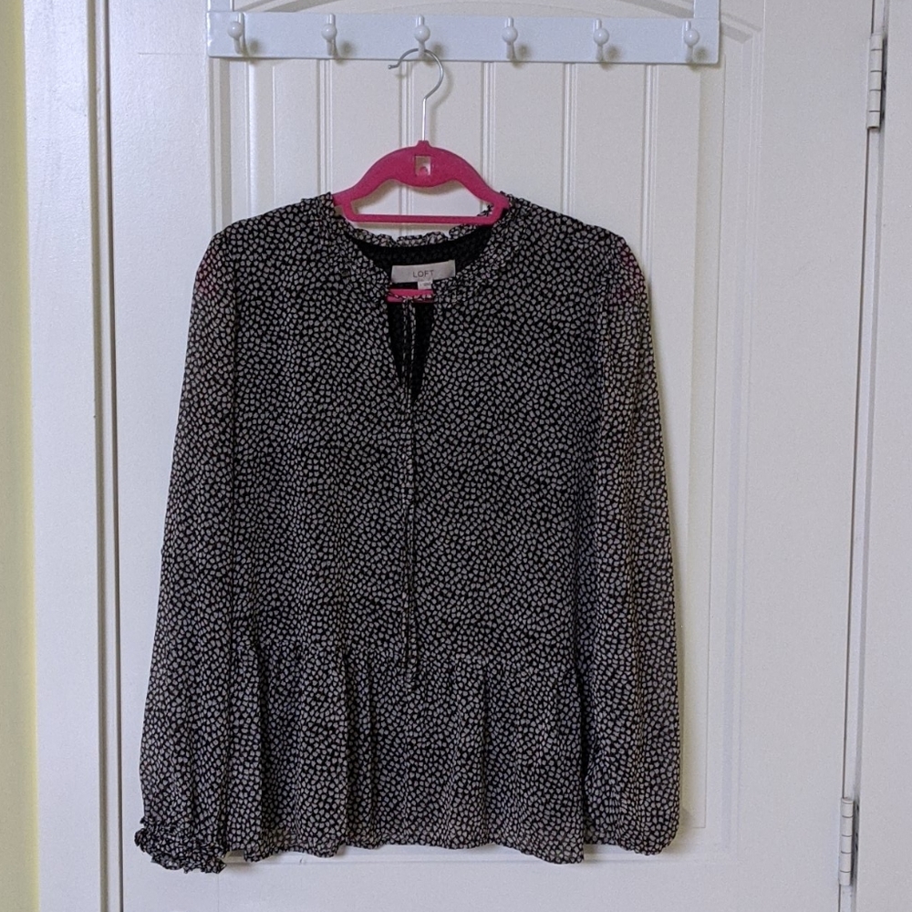 Long-sleeved flowy blouse